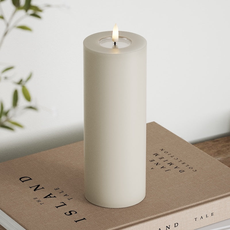 Deluxe Homeart Φωτιστικό μπλοκ LED Ø 7,5 x 20 cm Άμμος