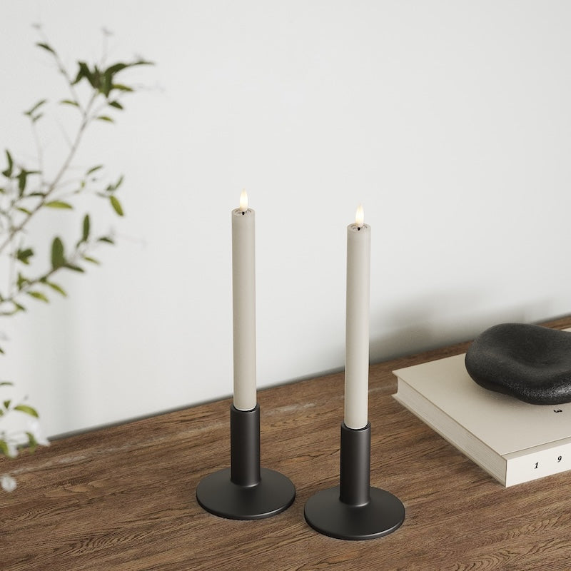 Deluxe Homeart LED Kronelys 2 stk, Ø 2 x 24 cm Sand