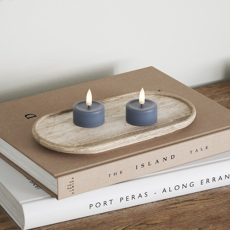 Deluxe Homeart Ceainic LED 2 buc. Albastru de gheață