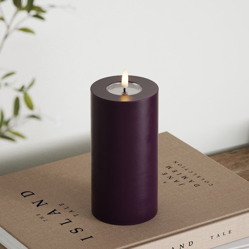 Deluxe Homeart LED plokkvalgusti Ø 7,5 x 15 cm Tumelilla