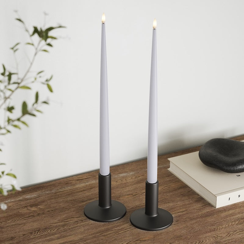 Deluxe Homeart Lumanare LED cu Lac, 2 buc 38 cm Albastru prăfuit Lumină cu lumânare LED 2