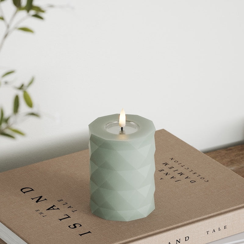 Deluxe Homeart Square LED blokové světlo Ø 7,5 x 10 cm Šalvějově zelená