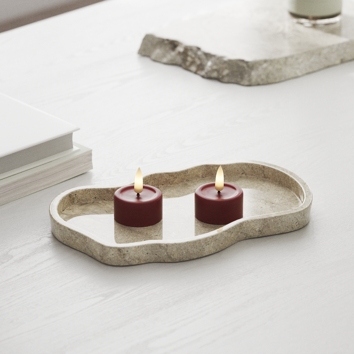 Deluxe Homeart LED Värmeljus 2 stycken Bordeaux LED Värmeljus 1