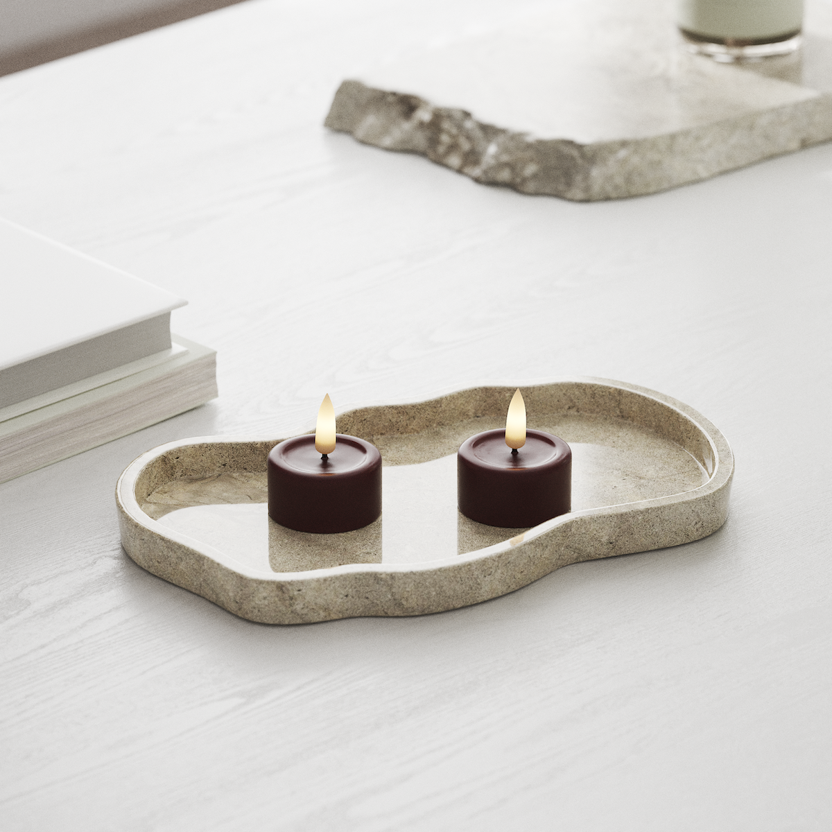 Deluxe Homeart LED čajová svíčka 2ks. Burgundská LED čajová svíčka 1