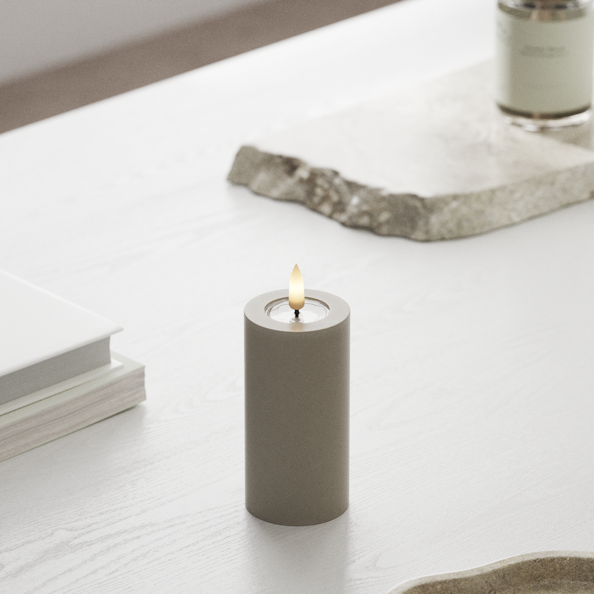 Deluxe Homeart LEDs Vela pilar Ø5x10cm Areia LEDs Vela pilar 1
