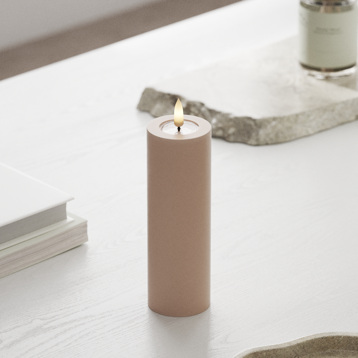 Deluxe Homeart LEDs Vela pilar Ø5x15cm Rosa LEDs Vela pilar 1