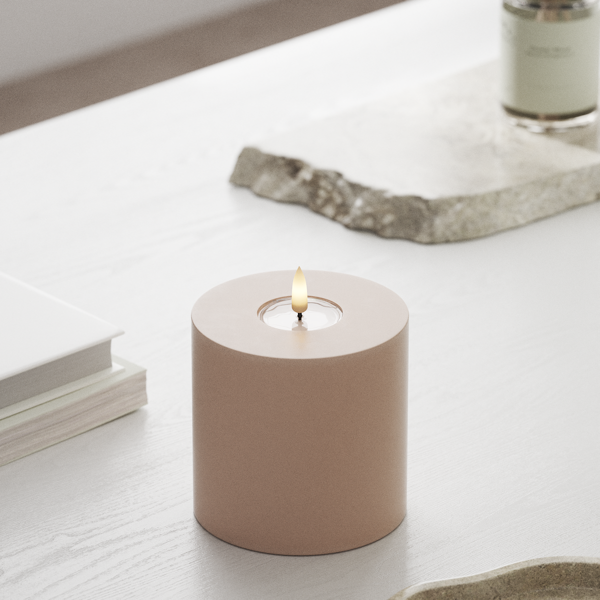 Deluxe Homeart LEDs Vela pilar Ø 10 x 10 cm Rosa LEDs Vela pilar 1