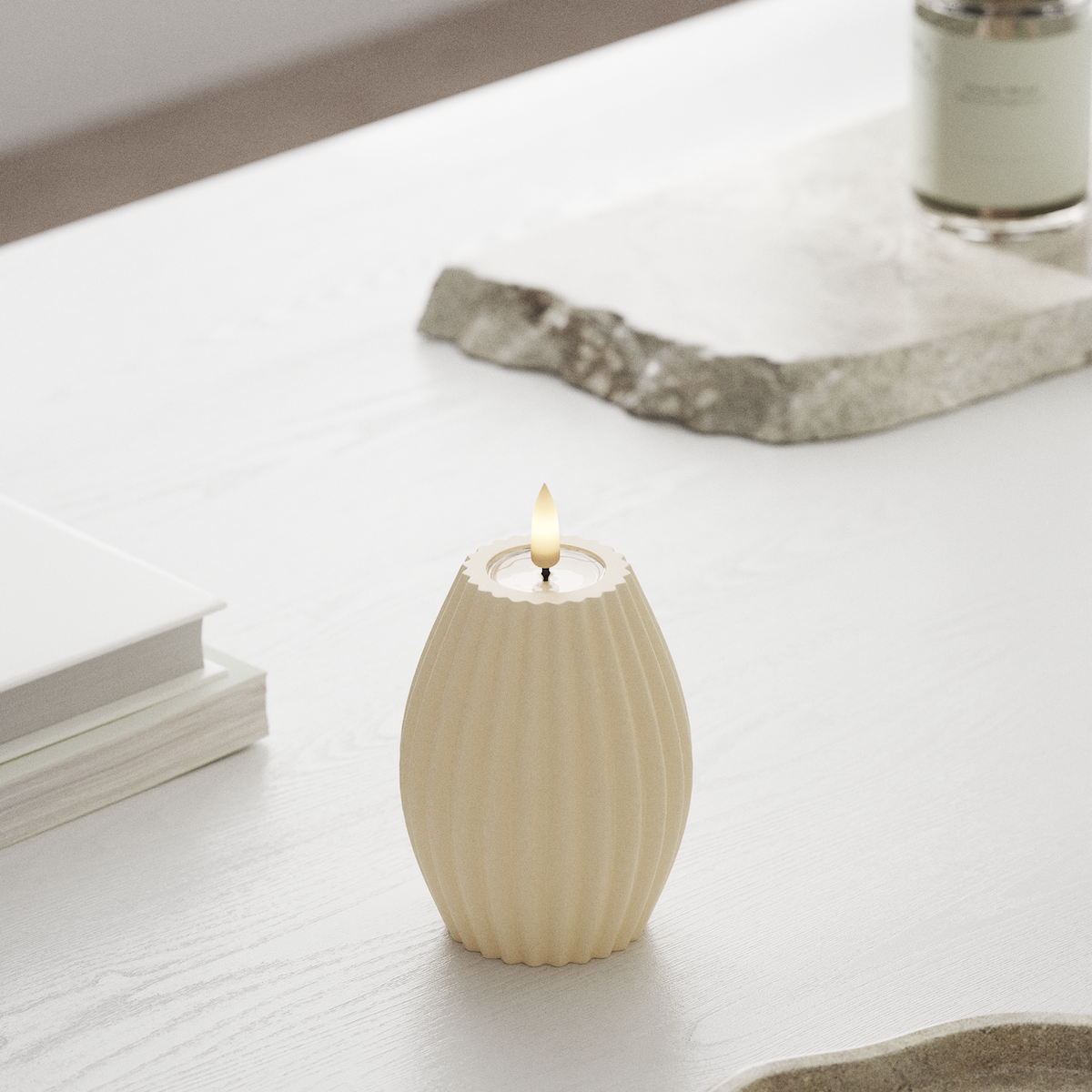 Deluxe Homeart Φωτισμός αυλακιού LED D 7,5 x Υ 10 cm Κρεμ Φως LED 1