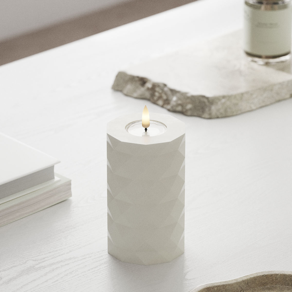 Deluxe Homeart Square LED blokové světlo Ø 7,5 x 12,5 cm Bílá LED diody Square 1