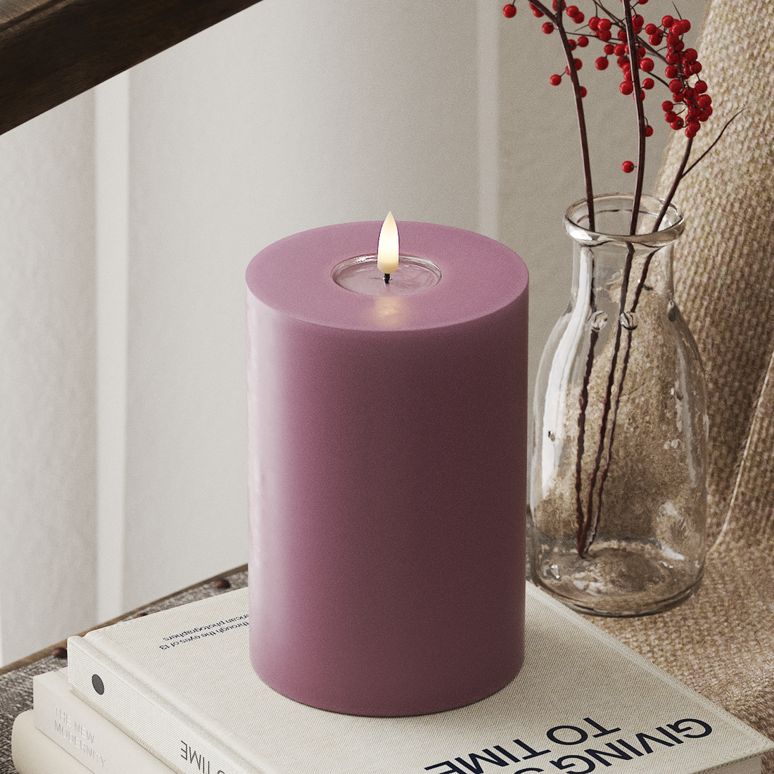 Deluxe Homeart Bloc de iluminat LED Ø 10 x 15 cm Mov deschis Bloc de lumină LED 4