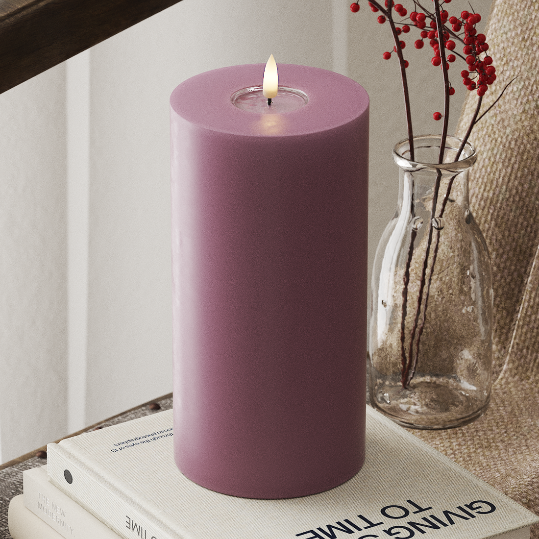 Deluxe Homeart Bloc de iluminat LED Ø 10 x 20 cm Mov deschis Bloc de lumină LED 4