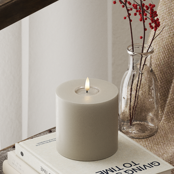 Deluxe Homeart LED Bloklys Ø 10 x 10 cm Sand LED bloklys 4