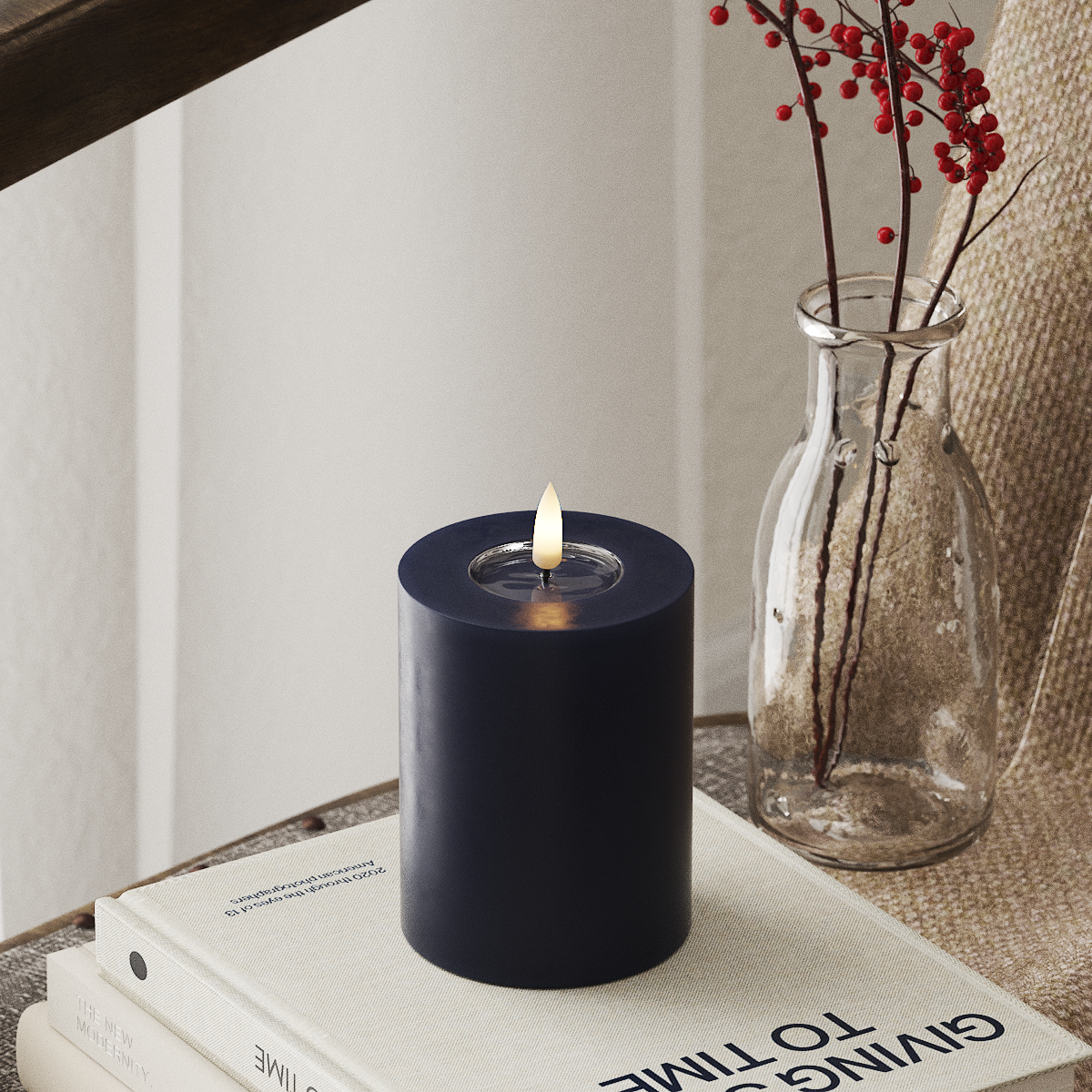 Deluxe Homeart Φωτιστικό μπλοκ LED Ø 7,5 x 10 cm Βασιλικό μπλε Φως μπλοκ LED 4