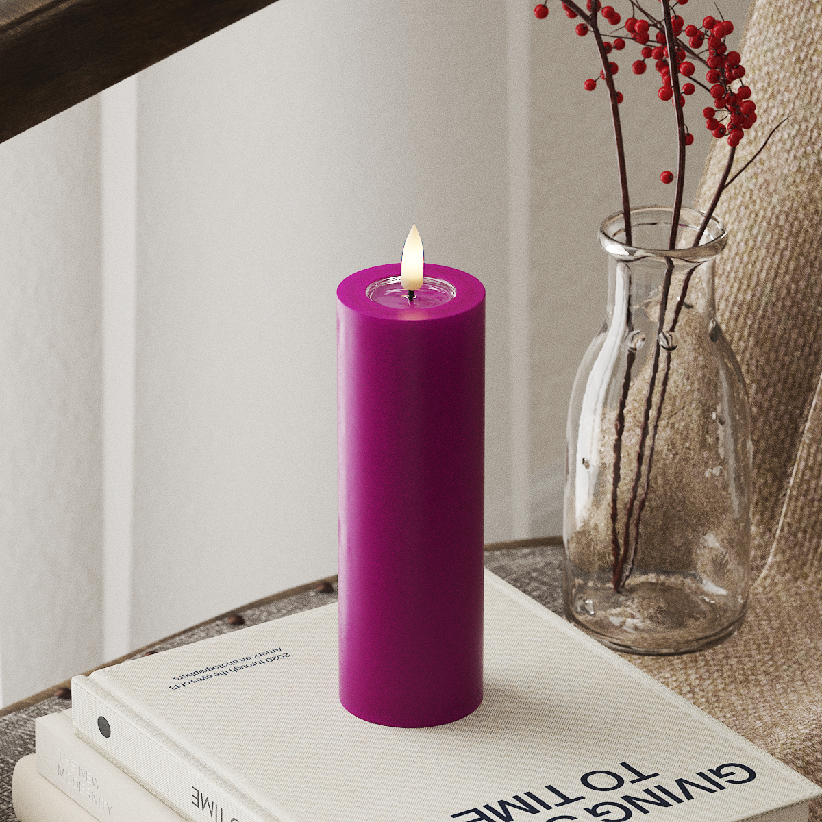 Deluxe Homeart Φωτιστικό μπλοκ LED Ø 5 x 15 cm Βιολετί Φως μπλοκ LED 4