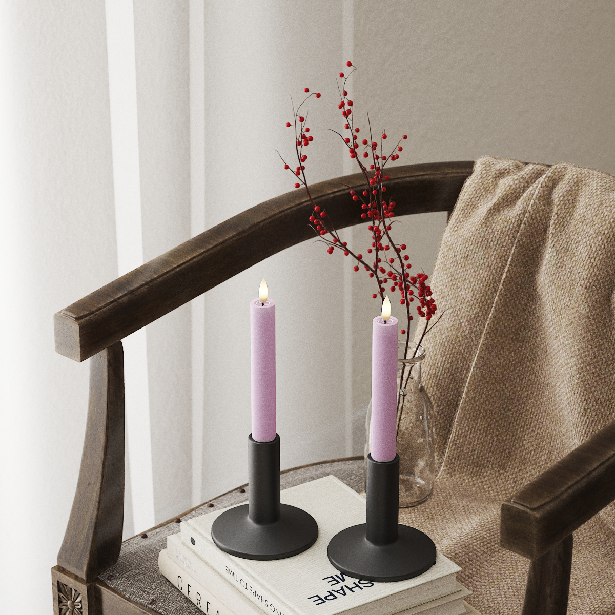 Deluxe Homeart LED φωτιστικό κορώνας 2 τμχ, Ø 2 x 15 cm Λεβάντα Φως κορώνας LED 4