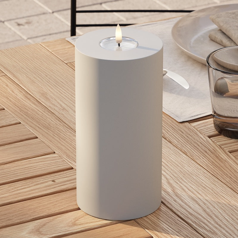 Deluxe Homeart Utendørs LED Blokklys Ø 10 x 20 cm Sand