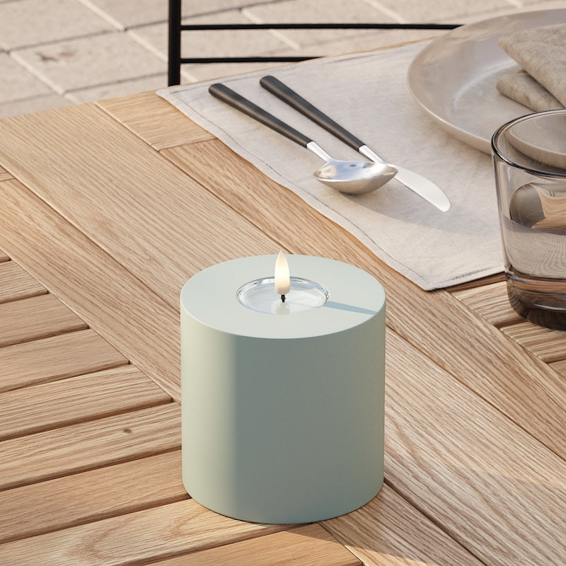 Deluxe Homeart Φωτιστικό μπλοκ LED εξωτερικού χώρου Ø 10 x 10 cm Φασκόμηλο πράσινο