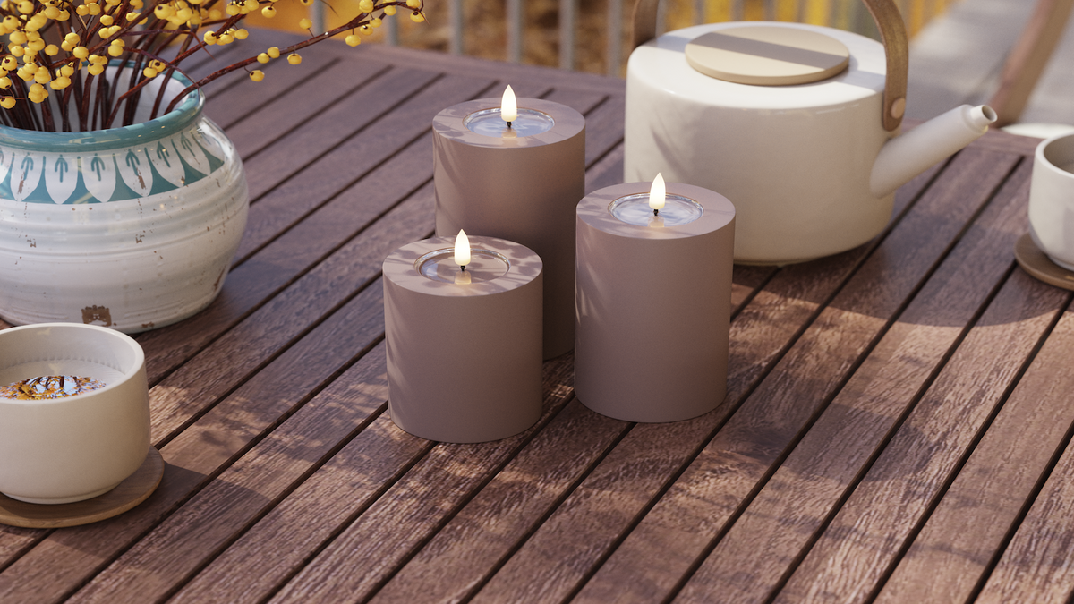 Luzes externas LED Vela pilar Com chama LED de vida real