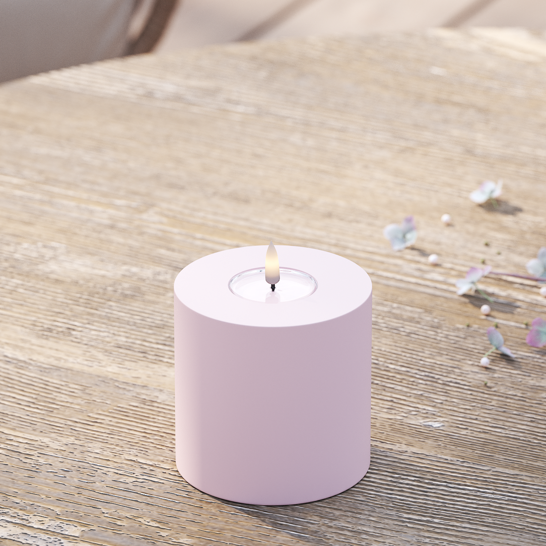 Deluxe Homeart Utomhus LED Blockljus Ø 10 x 10 cm Stövet röd LED utomhusljus Blockljus 2