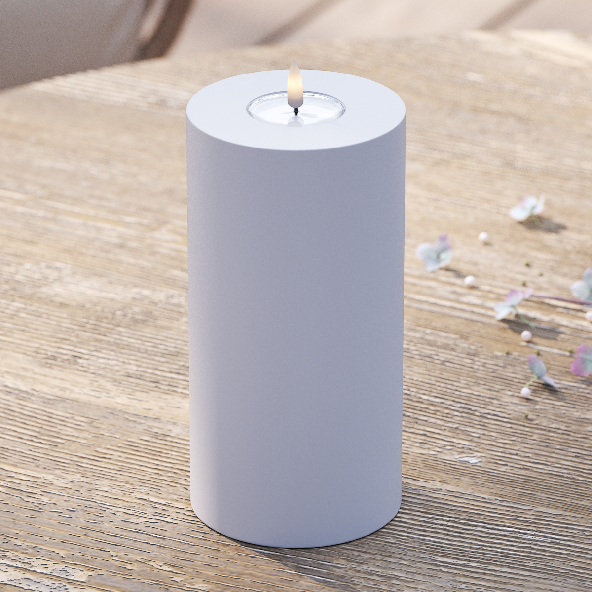 Deluxe Homeart Utomhus LED Blockljus Ø 10 x 20 cm Stövet blå LED utomhusljus Blockljus 2