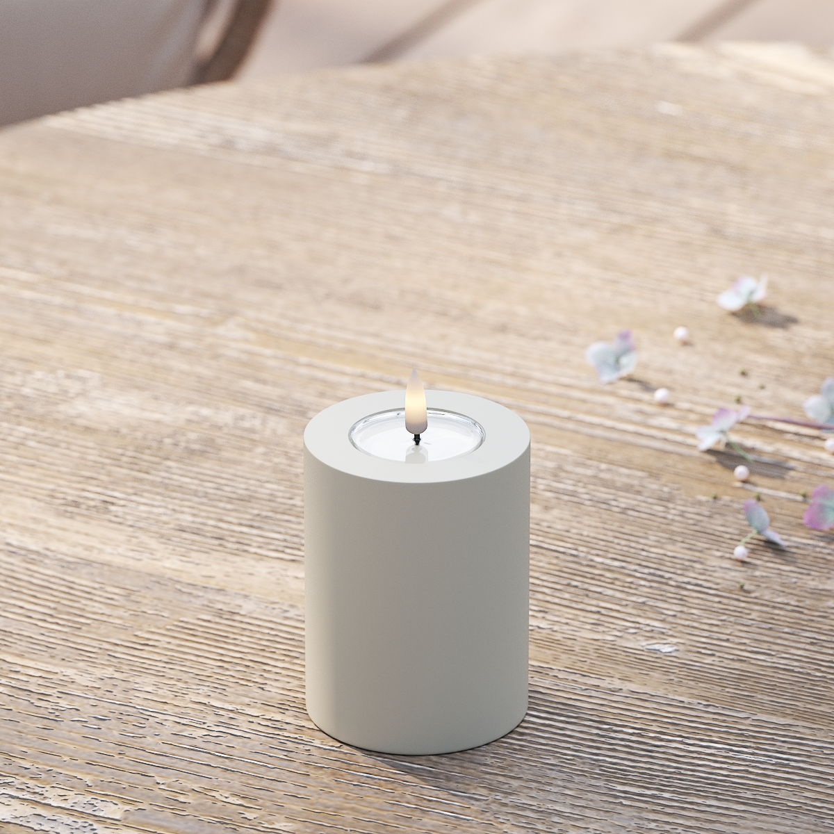 Deluxe Homeart Φωτιστικό μπλοκ LED εξωτερικού χώρου Ø 7,5 x 10 cm Άμμος Φως μπλοκ εξωτερικού φωτός LED 2