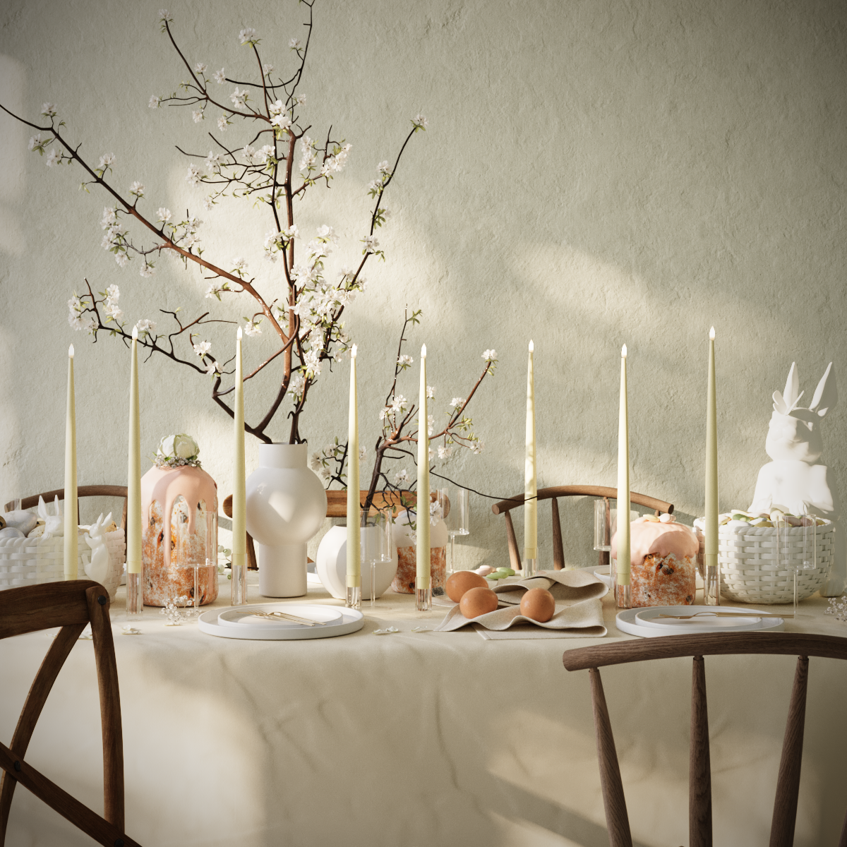 Deluxe Homeart LED Stearinlys pakke - Lys gul - 8 stk 38 cm lys pakke 1