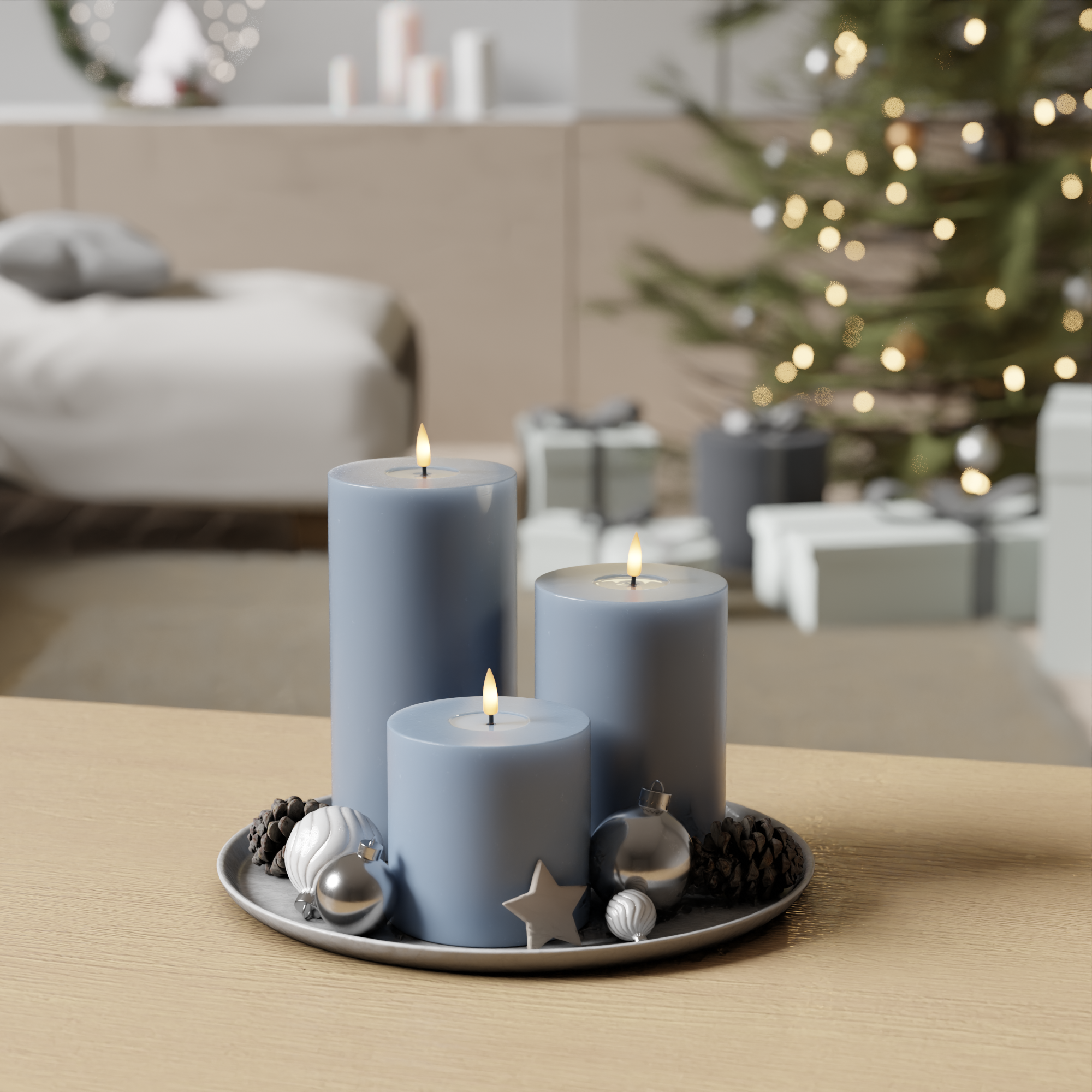 Deluxe Homeart Jääsinine plokkvalgusti pakett 10 x 10, 15, 20 1