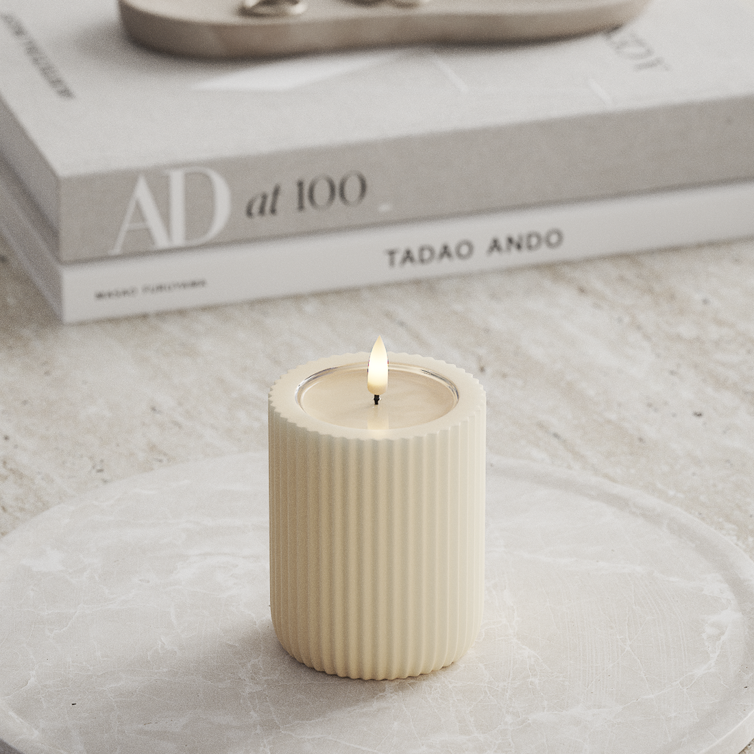 Deluxe Homeart Unique LED Rilleljus D 8 x 10 cm Kräm unique Rilleljus 3