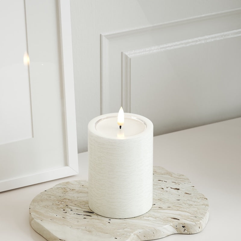 Unique Candles Unique LED blokové světlo D 7,5 x 10 cm Bílá