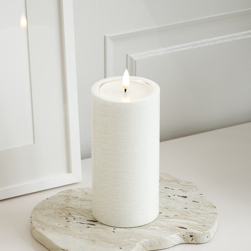 Unique Candles Unique LED blokové světlo D 7,5 x 15 cm Bílá