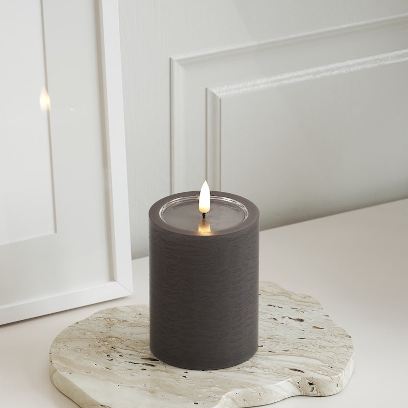 Unique Candles Unique LED Bloklys D 7,5 x 10 cm Mokka